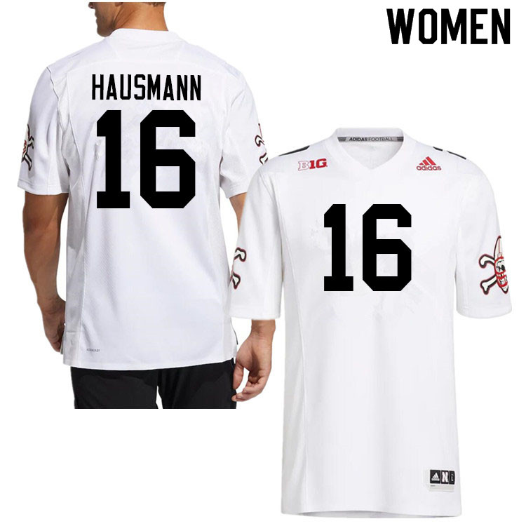 Women #16 Ernest Hausmann Nebraska Cornhuskers College Football Jerseys Sale-Strategy - Click Image to Close